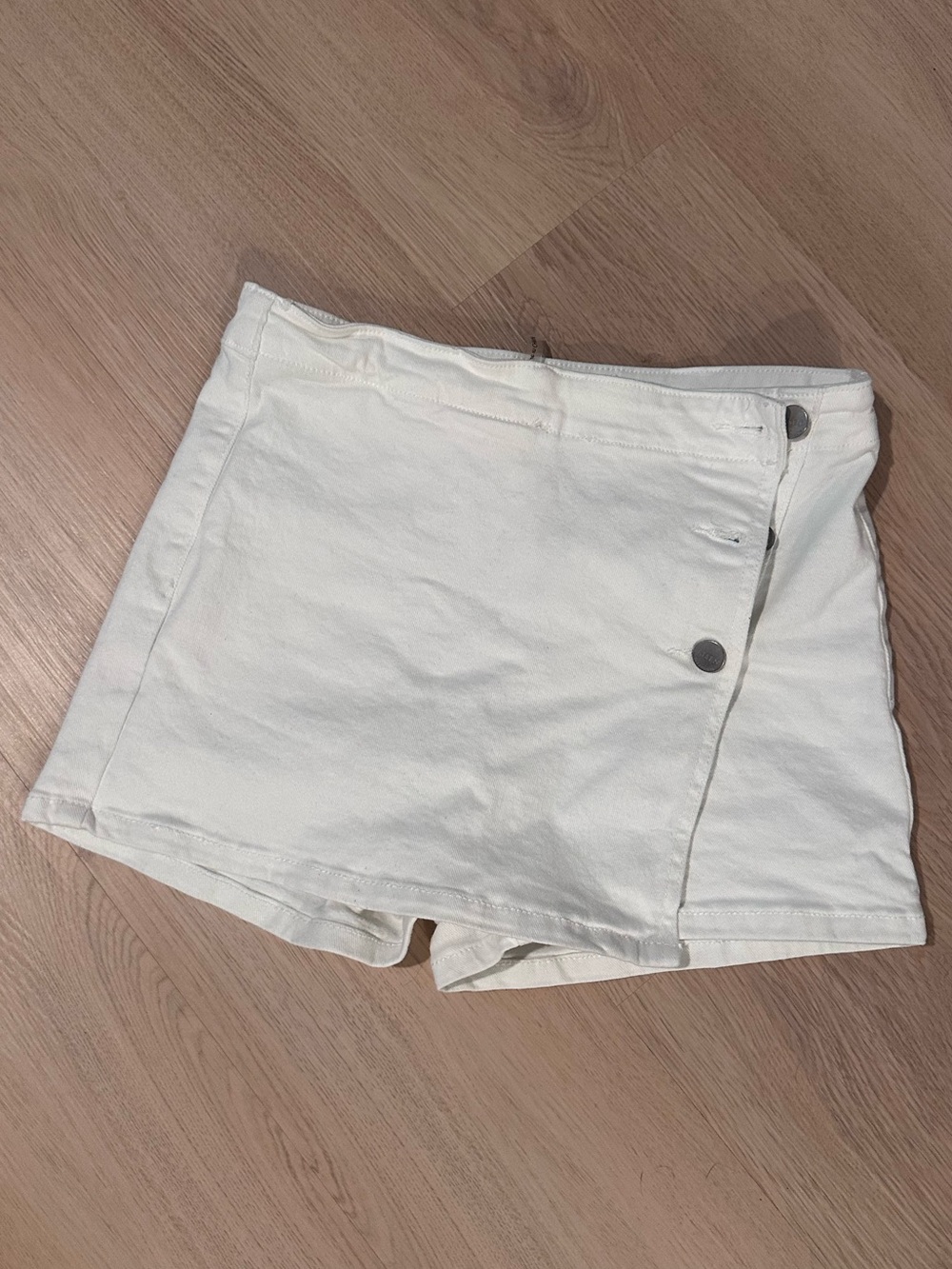 White Wrap-Front Skort